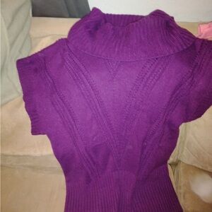 Candie's Rich Plum Cowl Neck Sweater